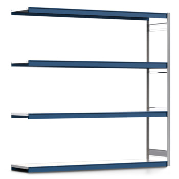 Weitspannregal EMIL - 2.500 x 2.570 x 600 mm (HxBxT) - Fachlast 400 kg - Anbauregal - Stahlfachböden - Lagerregal Weitspannregal EMIL - 2.500 x 2.570 x 600 mm (HxBxT) - Fachlast 400 kg - Anbauregal - Stahlfachböden - Lagerregal