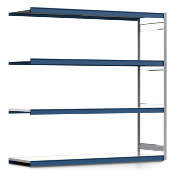 Weitspannregal EMIL - 2.500 x 2.570 x 800 mm (HxBxT) - Fachlast 400 kg - Anbauregal - Stahlfachböden - Lagerregal Weitspannregal EMIL - 2.500 x 2.570 x 800 mm (HxBxT) - Fachlast 400 kg - Anbauregal - Stahlfachböden - Lagerregal