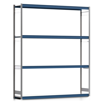 Weitspannregal EMIL - 3.000 x 2.570 x 500 mm (HxBxT) - Fachlast 400 kg - Grundregal - Stahlfachböden - Lagerregal Weitspannregal EMIL - 3.000 x 2.570 x 500 mm (HxBxT) - Fachlast 400 kg - Grundregal - Stahlfachböden - Lagerregal