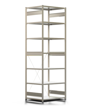 Fachbodenregal mit Tiefenriegel - 250 kg - 3.000 x 1.005 x 800 mm (HxBxT) - Grundregal - verzinkt - 7 Böden, Steckregal BERT Fachbodenregal mit Tiefenriegel - 250 kg - 3.000 x 1.005 x 800 mm (HxBxT) - Grundregal - verzinkt - 7 Böden, Steckregal BERT