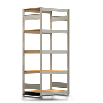 Fachbodenregal mit Tiefenriegel - 350 kg - 2.000 x 875 x 600 mm (HxBxT) - Grundregal - verzinkt - 5 Holzböden - Lagerregal - Steckregal BERT Fachbodenregal mit Tiefenriegel - 350 kg - 2.000 x 875 x 600 mm (HxBxT) - Grundregal - verzinkt - 5 Holzböden - Lagerregal - Steckregal BERT