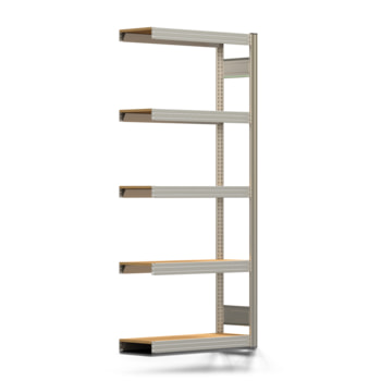 Fachbodenregal mit Tiefenriegel - 350 kg - 2.000 x 875 x 300 mm (HxBxT) - Anbauregal - verzinkt - 5 Holzböden - Lagerregal - Steckregal BERT Fachbodenregal mit Tiefenriegel - 350 kg - 2.000 x 875 x 300 mm (HxBxT) - Anbauregal - verzinkt - 5 Holzböden - Lagerregal - Steckregal BERT
