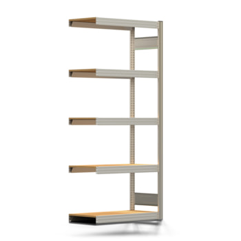 Fachbodenregal mit Tiefenriegel - 350 kg - 2.000 x 875 x 400 mm (HxBxT) - Anbauregal - verzinkt - 5 Holzböden - Lagerregal - Steckregal BERT Fachbodenregal mit Tiefenriegel - 350 kg - 2.000 x 875 x 400 mm (HxBxT) - Anbauregal - verzinkt - 5 Holzböden - Lagerregal - Steckregal BERT