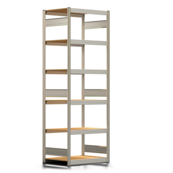 Fachbodenregal mit Tiefenriegel - 350 kg - 2.500 x 875 x 600 mm (HxBxT) - Grundregal - verzinkt - 6 Holzböden - Lagerregal - Steckregal BERT Fachbodenregal mit Tiefenriegel - 350 kg - 2.500 x 875 x 600 mm (HxBxT) - Grundregal - verzinkt - 6 Holzböden - Lagerregal - Steckregal BERT