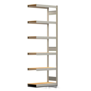 Fachbodenregal mit Tiefenriegel - 350 kg - 2.500 x 875 x 400 mm (HxBxT) - Anbauregal - verzinkt - 6 Holzböden - Lagerregal - Steckregal BERT Fachbodenregal mit Tiefenriegel - 350 kg - 2.500 x 875 x 400 mm (HxBxT) - Anbauregal - verzinkt - 6 Holzböden - Lagerregal - Steckregal BERT