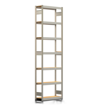 Fachbodenregal mit Tiefenriegel - 350 kg - 3.000 x 875 x 300 mm (HxBxT) - Grundregal - verzinkt - 7 Holzböden - Lagerregal - Steckregal BERT Fachbodenregal mit Tiefenriegel - 350 kg - 3.000 x 875 x 300 mm (HxBxT) - Grundregal - verzinkt - 7 Holzböden - Lagerregal - Steckregal BERT