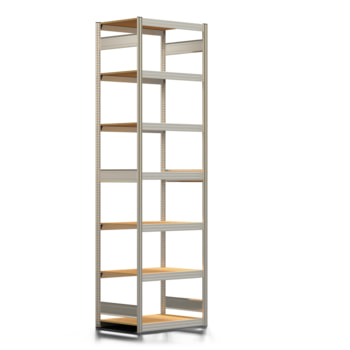 Fachbodenregal mit Tiefenriegel - 350 kg - 3.000 x 875 x 600 mm (HxBxT) - Grundregal - verzinkt - 7 Holzböden - Lagerregal - Steckregal BERT Fachbodenregal mit Tiefenriegel - 350 kg - 3.000 x 875 x 600 mm (HxBxT) - Grundregal - verzinkt - 7 Holzböden - Lagerregal - Steckregal BERT