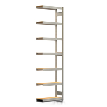 Fachbodenregal mit Tiefenriegel - 350 kg - 3.000 x 875 x 300 mm (HxBxT) - Anbauregal - verzinkt - 7 Holzböden - Lagerregal - Steckregal BERT Fachbodenregal mit Tiefenriegel - 350 kg - 3.000 x 875 x 300 mm (HxBxT) - Anbauregal - verzinkt - 7 Holzböden - Lagerregal - Steckregal BERT