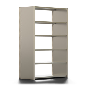 Büroregal - Aktenregal m. Seitenwand - Höhe 2.000 mm - 6 Böden 1.285 x 600 mm (BxT) - 150 kg Büroregal - Aktenregal m. Seitenwand - Höhe 2.000 mm - 6 Böden 1.285 x 600 mm (BxT) - 150 kg