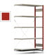 Fachbodenregal mit Tiefenriegel - 150 kg - 2.000 x 1.285 x 500 mm (HxBxT) - Anbauregal - Rahmen feuerrot - Böden verzinkt - BERT Fachbodenregal mit Tiefenriegel - 150 kg - 2.000 x 1.285 x 500 mm (HxBxT) - Anbauregal - Rahmen feuerrot - Böden verzinkt - BERT