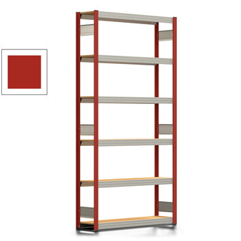 Fachbodenregal Tiefenriegel - 250 kg - 2.500 x 1.285 x 300 mm (HxBxT) - Grundregal - feuerrot - 6 Holzböden - Lagerregal - Steckregal BERT Fachbodenregal Tiefenriegel - 250 kg - 2.500 x 1.285 x 300 mm (HxBxT) - Grundregal - feuerrot - 6 Holzböden - Lagerregal - Steckregal BERT