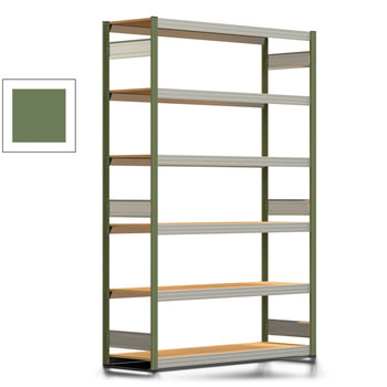 Fachbodenregal Tiefenriegel - 250 kg - 2.500 x 1.695 x 500 mm (HxBxT) - Grundregal - resedagrün - 6 Holzböden - Lagerregal - Steckregal BERT Fachbodenregal Tiefenriegel - 250 kg - 2.500 x 1.695 x 500 mm (HxBxT) - Grundregal - resedagrün - 6 Holzböden - Lagerregal - Steckregal BERT