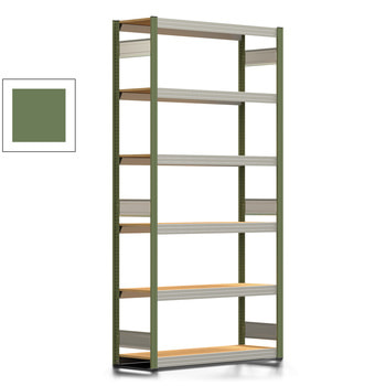 Fachbodenregal Tiefenriegel - 250 kg - 2.500 x 1.285 x 400 mm (HxBxT) - Grundregal - resedagrün - 6 Holzböden - Lagerregal - Steckregal BERT Fachbodenregal Tiefenriegel - 250 kg - 2.500 x 1.285 x 400 mm (HxBxT) - Grundregal - resedagrün - 6 Holzböden - Lagerregal - Steckregal BERT