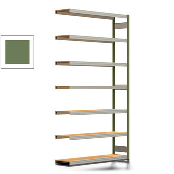 Fachbodenregal Tiefenriegel - 250 kg - 3.000 x 1.695 x 400 mm (HxBxT) - Anbauregal - resedagrün - 7 Holzböden - Lagerregal - Steckregal BERT Fachbodenregal Tiefenriegel - 250 kg - 3.000 x 1.695 x 400 mm (HxBxT) - Anbauregal - resedagrün - 7 Holzböden - Lagerregal - Steckregal BERT