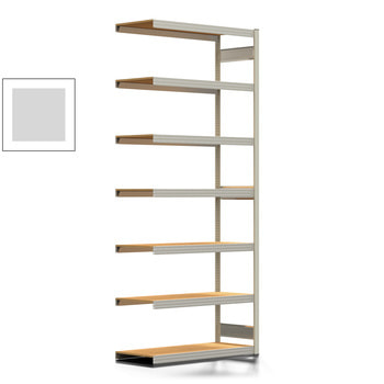 Fachbodenregal Tiefenriegel - 250 kg - 3.000 x 1.285 x 500 mm (HxBxT) - Anbauregal - lichtgrau - 7 Holzböden - Lagerregal - Steckregal BERT Fachbodenregal Tiefenriegel - 250 kg - 3.000 x 1.285 x 500 mm (HxBxT) - Anbauregal - lichtgrau - 7 Holzböden - Lagerregal - Steckregal BERT
