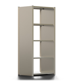 Fachbodenregal mit Seitenwand - 350 kg - 2.000 x 931 x 600 mm (HxBxT) - Grundregal - 5 Böden - verzinkt - Lagerregal - Steckregal - BERT Fachbodenregal mit Seitenwand - 350 kg - 2.000 x 931 x 600 mm (HxBxT) - Grundregal - 5 Böden - verzinkt - Lagerregal - Steckregal - BERT