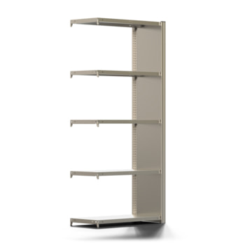 Fachbodenregal mit Seitenwand - 350 kg - 2.000 x 875 x 400 mm (HxBxT) - Anbauregal - 5 Böden - verzinkt - Lagerregal - Steckregal - BERT Fachbodenregal mit Seitenwand - 350 kg - 2.000 x 875 x 400 mm (HxBxT) - Anbauregal - 5 Böden - verzinkt - Lagerregal - Steckregal - BERT