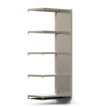 Fachbodenregal mit Seitenwand - 350 kg - 2.000 x 875 x 500 mm (HxBxT) - Anbauregal - 5 Böden - verzinkt - Lagerregal - Steckregal - BERT Fachbodenregal mit Seitenwand - 350 kg - 2.000 x 875 x 500 mm (HxBxT) - Anbauregal - 5 Böden - verzinkt - Lagerregal - Steckregal - BERT