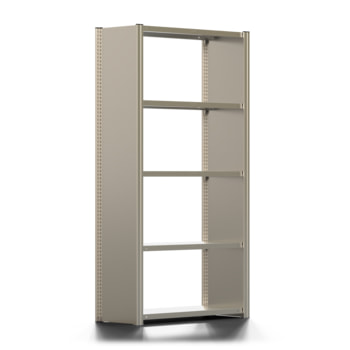 Fachbodenregal mit Seitenwand - 350 kg - 2.000 x 1.061 x 400 mm (HxBxT) - Grundregal - 5 Böden - verzinkt - Lagerregal - Steckregal - BERT Fachbodenregal mit Seitenwand - 350 kg - 2.000 x 1.061 x 400 mm (HxBxT) - Grundregal - 5 Böden - verzinkt - Lagerregal - Steckregal - BERT