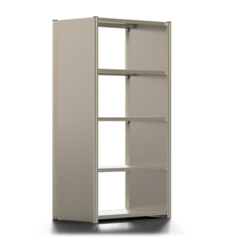Fachbodenregal mit Seitenwand - 350 kg - 2.000 x 1.061 x 600 mm (HxBxT) - Grundregal - 5 Böden - verzinkt - Lagerregal - Steckregal - BERT Fachbodenregal mit Seitenwand - 350 kg - 2.000 x 1.061 x 600 mm (HxBxT) - Grundregal - 5 Böden - verzinkt - Lagerregal - Steckregal - BERT