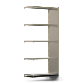 Fachbodenregal mit Seitenwand - 350 kg - 2.000 x 1.005 x 400 mm (HxBxT) - Anbauregal - 5 Böden - verzinkt - Lagerregal - Steckregal - BERT Fachbodenregal mit Seitenwand - 350 kg - 2.000 x 1.005 x 400 mm (HxBxT) - Anbauregal - 5 Böden - verzinkt - Lagerregal - Steckregal - BERT