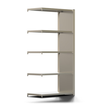 Fachbodenregal mit Seitenwand - 350 kg - 2.000 x 1.005 x 500 mm (HxBxT) - Anbauregal - 5 Böden - verzinkt - Lagerregal - Steckregal - BERT Fachbodenregal mit Seitenwand - 350 kg - 2.000 x 1.005 x 500 mm (HxBxT) - Anbauregal - 5 Böden - verzinkt - Lagerregal - Steckregal - BERT