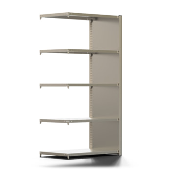 Fachbodenregal mit Seitenwand - 350 kg - 2.000 x 1.005 x 600 mm (HxBxT) - Anbauregal - 5 Böden - verzinkt - Lagerregal - Steckregal - BERT Fachbodenregal mit Seitenwand - 350 kg - 2.000 x 1.005 x 600 mm (HxBxT) - Anbauregal - 5 Böden - verzinkt - Lagerregal - Steckregal - BERT