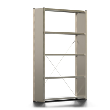 Fachbodenregal mit Seitenwand - 350 kg - 2.000 x 1.341 x 300 mm (HxBxT) - Grundregal - 5 Böden - verzinkt - Lagerregal - Steckregal - BERT Fachbodenregal mit Seitenwand - 350 kg - 2.000 x 1.341 x 300 mm (HxBxT) - Grundregal - 5 Böden - verzinkt - Lagerregal - Steckregal - BERT