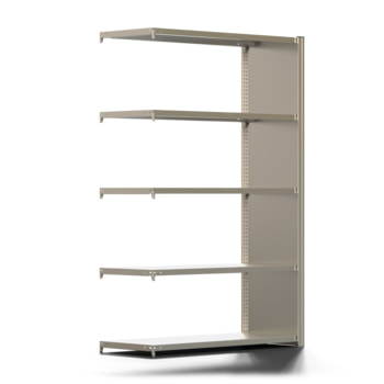 Fachbodenregal mit Seitenwand - 350 kg - 2.000 x 1.285 x 500 mm (HxBxT) - Anbauregal - 5 Böden - verzinkt - Lagerregal - Steckregal - BERT Fachbodenregal mit Seitenwand - 350 kg - 2.000 x 1.285 x 500 mm (HxBxT) - Anbauregal - 5 Böden - verzinkt - Lagerregal - Steckregal - BERT
