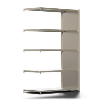 Fachbodenregal mit Seitenwand - 350 kg - 2.000 x 1.285 x 600 mm (HxBxT) - Anbauregal - 5 Böden - verzinkt - Lagerregal - Steckregal - BERT Fachbodenregal mit Seitenwand - 350 kg - 2.000 x 1.285 x 600 mm (HxBxT) - Anbauregal - 5 Böden - verzinkt - Lagerregal - Steckregal - BERT