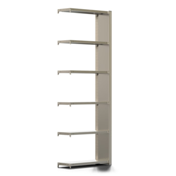 Fachbodenregal mit Seitenwand - 350 kg - 2.500 x 875 x 300 mm (HxBxT) - Anbauregal - 6 Böden - verzinkt - Lagerregal - Steckregal - BERT Fachbodenregal mit Seitenwand - 350 kg - 2.500 x 875 x 300 mm (HxBxT) - Anbauregal - 6 Böden - verzinkt - Lagerregal - Steckregal - BERT