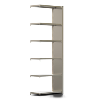 Fachbodenregal mit Seitenwand - 350 kg - 2.500 x 875 x 400 mm (HxBxT) - Anbauregal - 6 Böden - verzinkt - Lagerregal - Steckregal - BERT Fachbodenregal mit Seitenwand - 350 kg - 2.500 x 875 x 400 mm (HxBxT) - Anbauregal - 6 Böden - verzinkt - Lagerregal - Steckregal - BERT