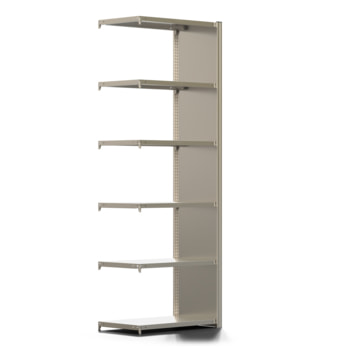Fachbodenregal mit Seitenwand - 350 kg - 2.500 x 875 x 500 mm (HxBxT) - Anbauregal - 6 Böden - verzinkt - Lagerregal - Steckregal - BERT Fachbodenregal mit Seitenwand - 350 kg - 2.500 x 875 x 500 mm (HxBxT) - Anbauregal - 6 Böden - verzinkt - Lagerregal - Steckregal - BERT
