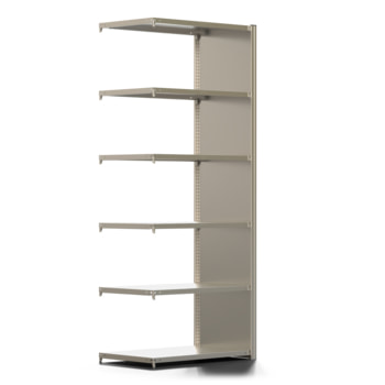 Fachbodenregal mit Seitenwand - 350 kg - 2.500 x 1.005 x 600 mm (HxBxT) - Anbauregal - 6 Böden - verzinkt - Lagerregal - Steckregal - BERT Fachbodenregal mit Seitenwand - 350 kg - 2.500 x 1.005 x 600 mm (HxBxT) - Anbauregal - 6 Böden - verzinkt - Lagerregal - Steckregal - BERT