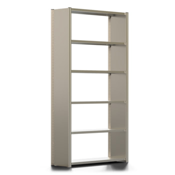 Fachbodenregal mit Seitenwand - 350 kg - 2.500 x 1.341 x 400 mm (HxBxT) - Grundregal - 6 Böden - verzinkt - Lagerregal - Steckregal - BERT Fachbodenregal mit Seitenwand - 350 kg - 2.500 x 1.341 x 400 mm (HxBxT) - Grundregal - 6 Böden - verzinkt - Lagerregal - Steckregal - BERT