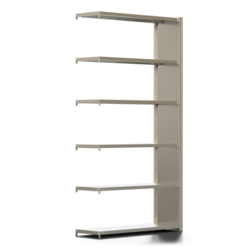 Fachbodenregal mit Seitenwand - 350 kg - 2.500 x 1.285 x 400 mm (HxBxT) - Anbauregal - 6 Böden - verzinkt - Lagerregal - Steckregal - BERT Fachbodenregal mit Seitenwand - 350 kg - 2.500 x 1.285 x 400 mm (HxBxT) - Anbauregal - 6 Böden - verzinkt - Lagerregal - Steckregal - BERT