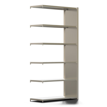 Fachbodenregal mit Seitenwand - 350 kg - 2.500 x 1.285 x 500 mm (HxBxT) - Anbauregal - 6 Böden - verzinkt - Lagerregal - Steckregal - BERT Fachbodenregal mit Seitenwand - 350 kg - 2.500 x 1.285 x 500 mm (HxBxT) - Anbauregal - 6 Böden - verzinkt - Lagerregal - Steckregal - BERT