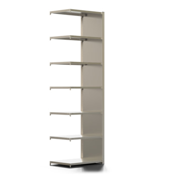 Fachbodenregal mit Seitenwand - 350 kg - 3.000 x 875 x 600 mm (HxBxT) - Anbauregal - 7 Böden - verzinkt - Lagerregal - Steckregal - BERT Fachbodenregal mit Seitenwand - 350 kg - 3.000 x 875 x 600 mm (HxBxT) - Anbauregal - 7 Böden - verzinkt - Lagerregal - Steckregal - BERT