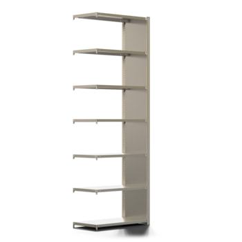 Fachbodenregal mit Seitenwand - 350 kg - 3.000 x 1.005 x 500 mm (HxBxT) - Anbauregal - 7 Böden - verzinkt - Lagerregal - Steckregal - BERT Fachbodenregal mit Seitenwand - 350 kg - 3.000 x 1.005 x 500 mm (HxBxT) - Anbauregal - 7 Böden - verzinkt - Lagerregal - Steckregal - BERT