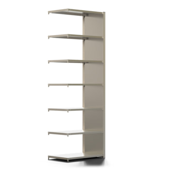 Fachbodenregal mit Seitenwand - 350 kg - 3.000 x 1.005 x 600 mm (HxBxT) - Anbauregal - 7 Böden - verzinkt - Lagerregal - Steckregal - BERT Fachbodenregal mit Seitenwand - 350 kg - 3.000 x 1.005 x 600 mm (HxBxT) - Anbauregal - 7 Böden - verzinkt - Lagerregal - Steckregal - BERT