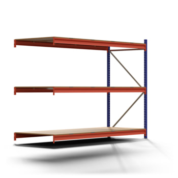 Weitspannregal EMMA - 2.000 x 2.700 x 1.000 mm (HxBxT) - Fachlast 700 kg - Holzböden - Lagerregal - Anbauregal Weitspannregal EMMA - 2.000 x 2.700 x 1.000 mm (HxBxT) - Fachlast 700 kg - Holzböden - Lagerregal - Anbauregal