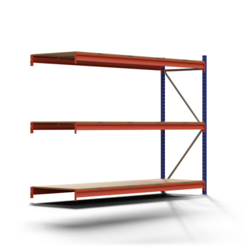 Weitspannregal EMMA - 2.000 x 2.700 x 800 mm (HxBxT) - Fachlast 700 kg - Holzböden - Lagerregal - Anbauregal Weitspannregal EMMA - 2.000 x 2.700 x 800 mm (HxBxT) - Fachlast 700 kg - Holzböden - Lagerregal - Anbauregal