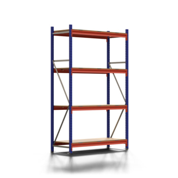 Weitspannregal EMMA - 2.500 x 1.500 x 600 mm (HxBxT) - Fachlast 975 kg - Holzböden - Lagerregal - Grundregal Weitspannregal EMMA - 2.500 x 1.500 x 600 mm (HxBxT) - Fachlast 975 kg - Holzböden - Lagerregal - Grundregal