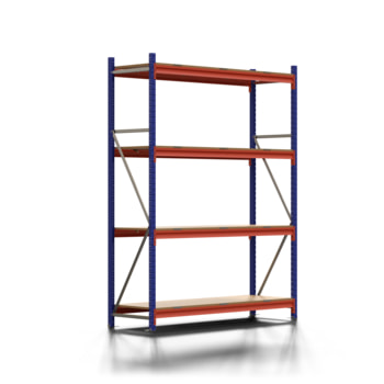 Weitspannregal EMMA - 2.500 x 1.850 x 600 mm (HxBxT) - Fachlast 790 kg - Holzböden - Lagerregal - Grundregal Weitspannregal EMMA - 2.500 x 1.850 x 600 mm (HxBxT) - Fachlast 790 kg - Holzböden - Lagerregal - Grundregal