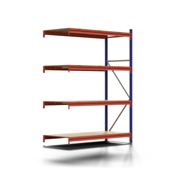 Weitspannregal EMMA - 2.500 x 1.850 x 800 mm (HxBxT) - Fachlast 790 kg - Holzböden - Lagerregal - Anbauregal Weitspannregal EMMA - 2.500 x 1.850 x 800 mm (HxBxT) - Fachlast 790 kg - Holzböden - Lagerregal - Anbauregal