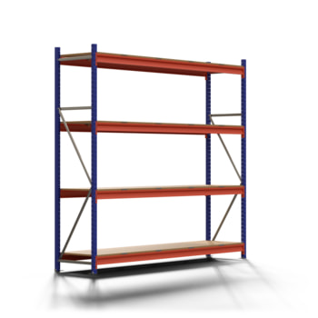 Weitspannregal EMMA - 2.500 x 2.700 x 600 mm (HxBxT) - Fachlast 700 kg - Holzböden - Lagerregal - Grundregal Weitspannregal EMMA - 2.500 x 2.700 x 600 mm (HxBxT) - Fachlast 700 kg - Holzböden - Lagerregal - Grundregal