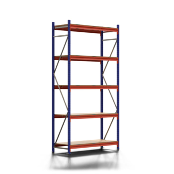 Weitspannregal EMMA - 3.000 x 1.500 x 600 mm (HxBxT) - Fachlast 975 kg - Holzböden - Lagerregal - Grundregal Weitspannregal EMMA - 3.000 x 1.500 x 600 mm (HxBxT) - Fachlast 975 kg - Holzböden - Lagerregal - Grundregal