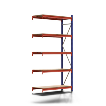 Weitspannregal EMMA - 3.000 x 1.500 x 600 mm (HxBxT) - Fachlast 975 kg - Holzböden - Lagerregal - Anbauregal Weitspannregal EMMA - 3.000 x 1.500 x 600 mm (HxBxT) - Fachlast 975 kg - Holzböden - Lagerregal - Anbauregal