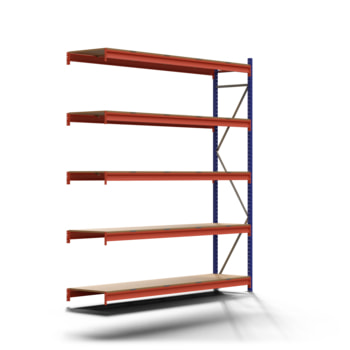 Weitspannregal EMMA - 3.000 x 2.700 x 600 mm (HxBxT) - Fachlast 700 kg - Holzböden - Lagerregal - Anbauregal Weitspannregal EMMA - 3.000 x 2.700 x 600 mm (HxBxT) - Fachlast 700 kg - Holzböden - Lagerregal - Anbauregal