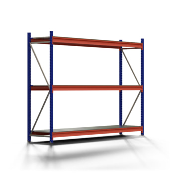 Weitspannregal EMMA - 2.000 x 2.700 x 600 mm (HxBxT) - Fachlast 700 kg - Stahlböden - Lagerregal - Grundregal Weitspannregal EMMA - 2.000 x 2.700 x 600 mm (HxBxT) - Fachlast 700 kg - Stahlböden - Lagerregal - Grundregal